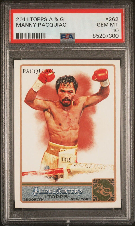 2011 Topps Allen & Ginter's Boxing #262 Manny Pacquiao Rookie Card RC PSA 10 - 643-collectibles