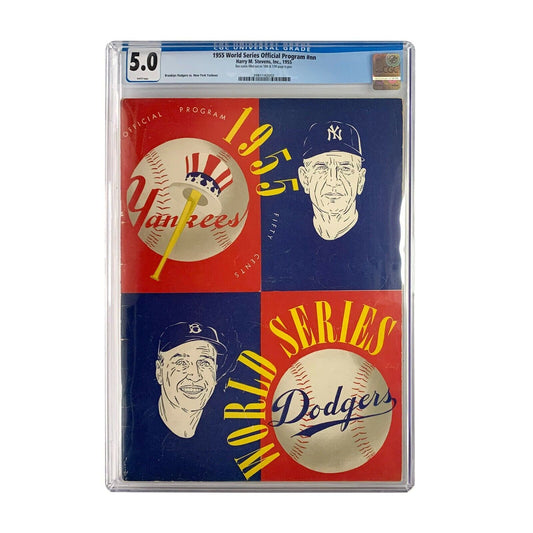 1955 World Series Baseball Program Brooklyn Dodgers vs New York Yankees CGC 5.0 - 643-collectibles