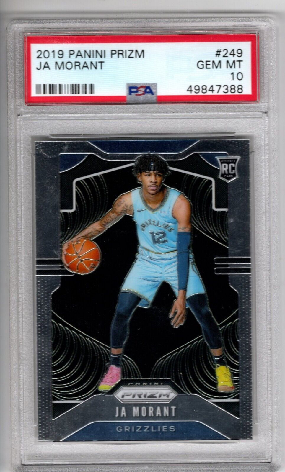 2019/20 Panini Prizm Basketball #249 Ja Morant Rookie Card RC PSA 10 - 643-collectibles