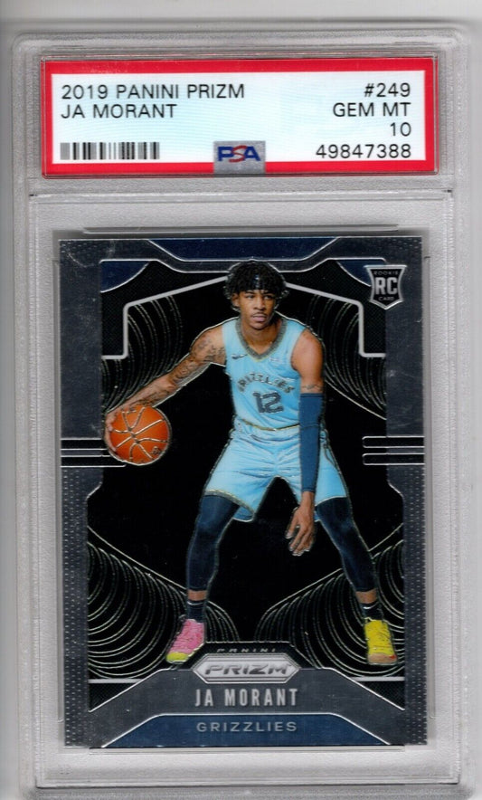 2019/20 Panini Prizm Basketball #249 Ja Morant Rookie Card RC PSA 10 - 643-collectibles