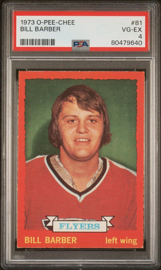 1973/74 O-Pee-Chee OPC Hockey #81 Bill Barber PSA 4 Rookie Card RC - 643-collectibles