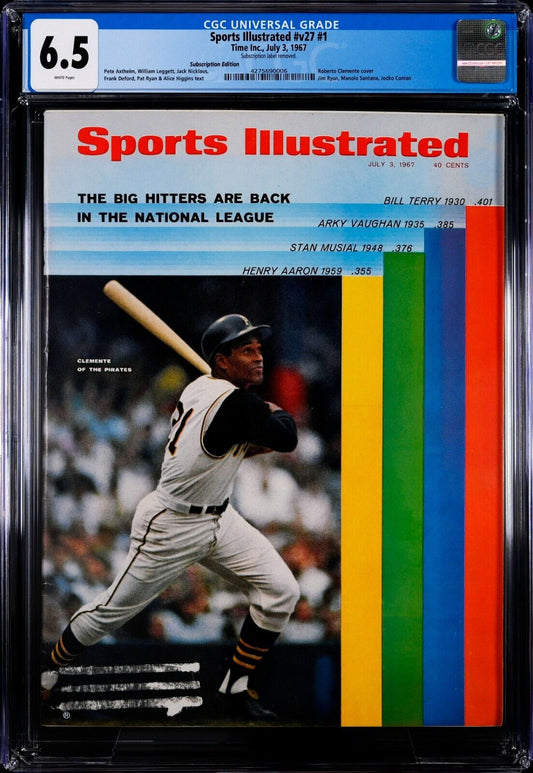 1967 Subscription Sports Illustrated Baseball Roberto Clemente 1st Cover CGC 6.5 - 643-collectibles