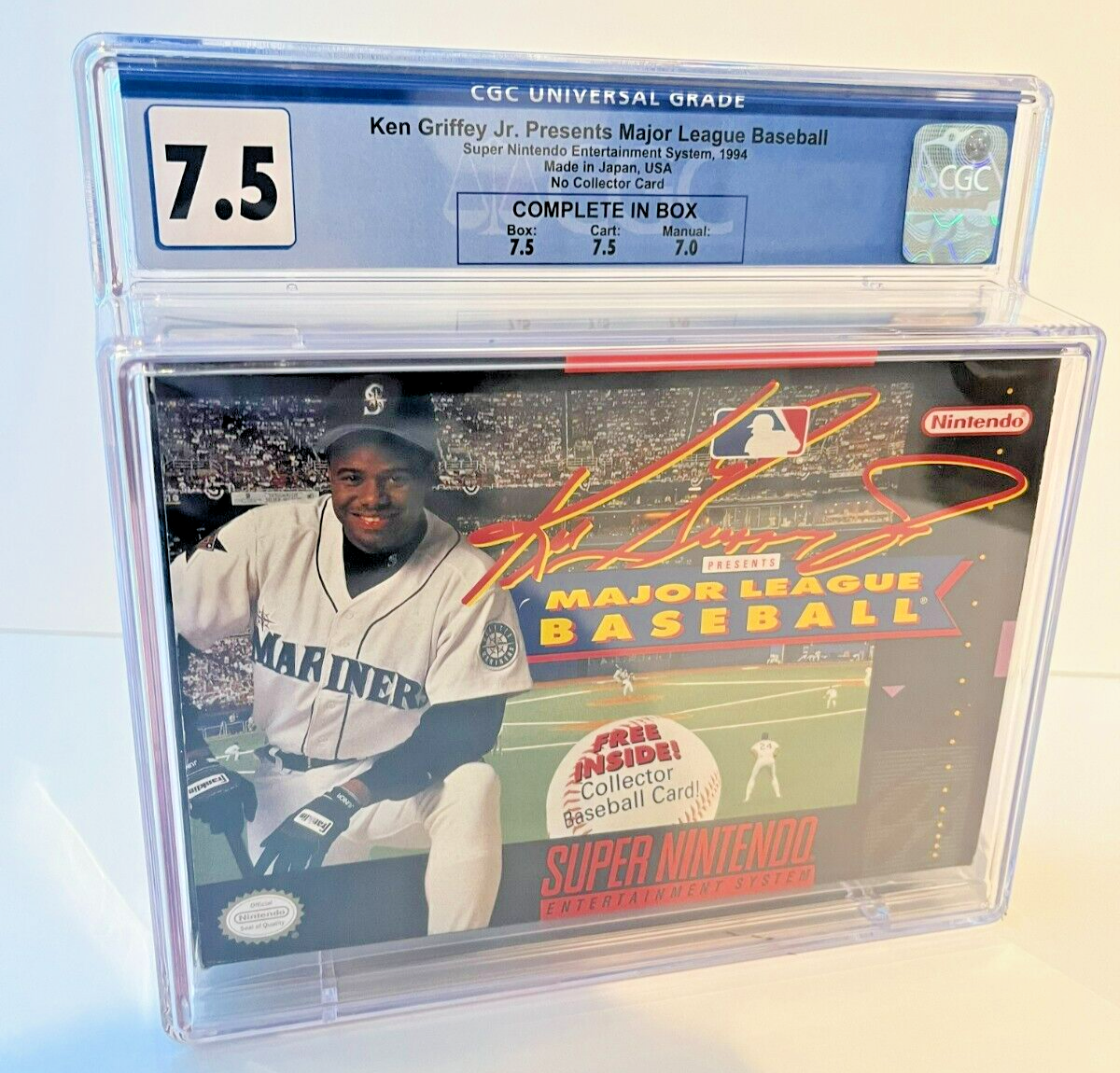 Ken Griffey Jr Presents Major League Baseball SNES(1995) Complete in Box CGC 7.5 - 643-collectibles