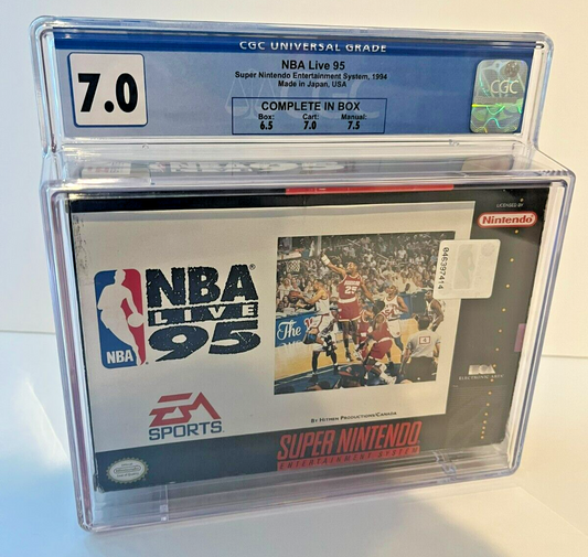 NBA Live 95 Super Nintendo SNES (1994) Complete in Box CGC 7.0 - 643-collectibles