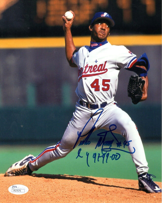 Pedro Martinez Autographed Baseball 8x10 Photo JSA (Montreal Expos) - 643-collectibles