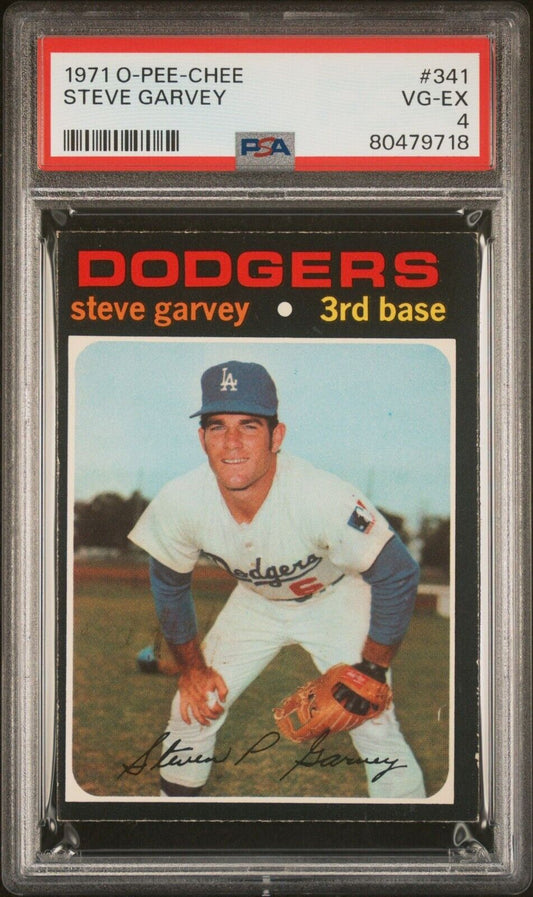 1971 O-Pee-Chee OPC Baseball #341 Steve Garvey PSA 4 Rookie Card RC - 643-collectibles