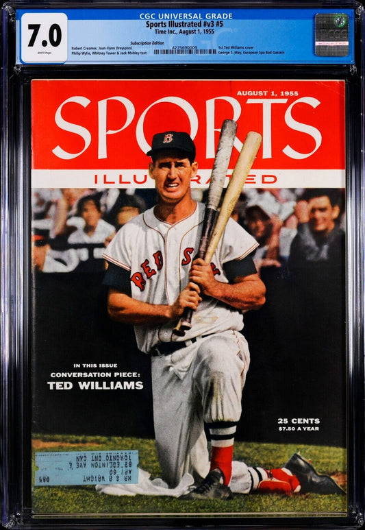 1955 Subscription Sports Illustrated Baseball Ted Williams 1st Cover RC CGC 7.0 - 643-collectibles