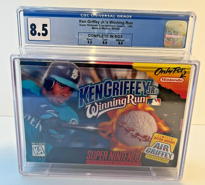 Ken Griffey Jr.'s Winning Run Baseball SNES (1996) Complete in Box CGC 8.5 - 643-collectibles