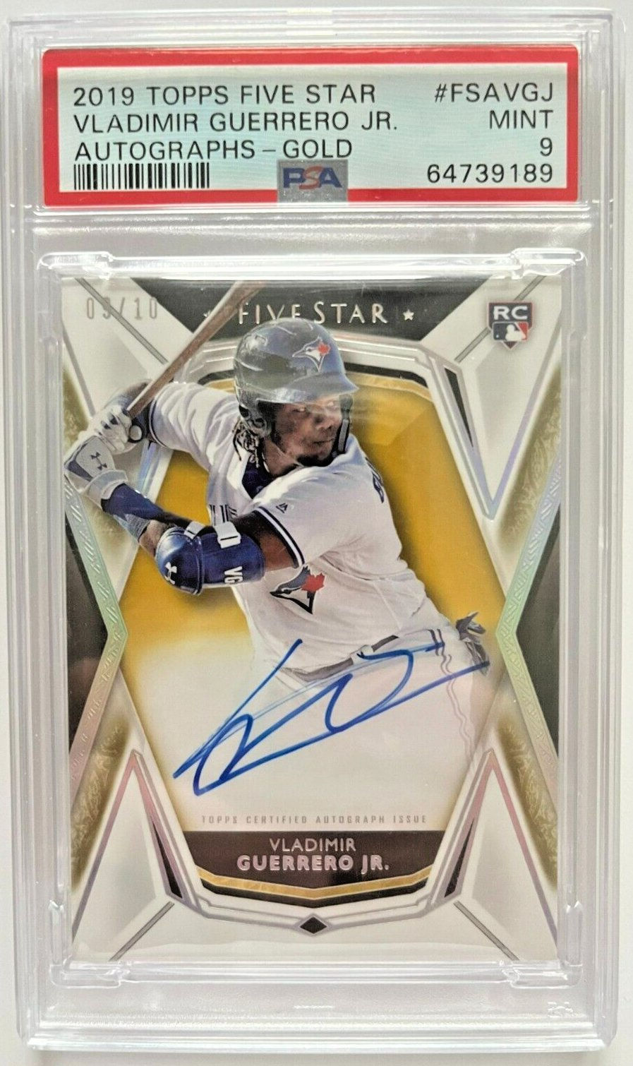 2019 Topps Five Star Baseball Auto Gold 09/10 Vladimir Guerrero Jr RC PSA 9 - 643-collectibles