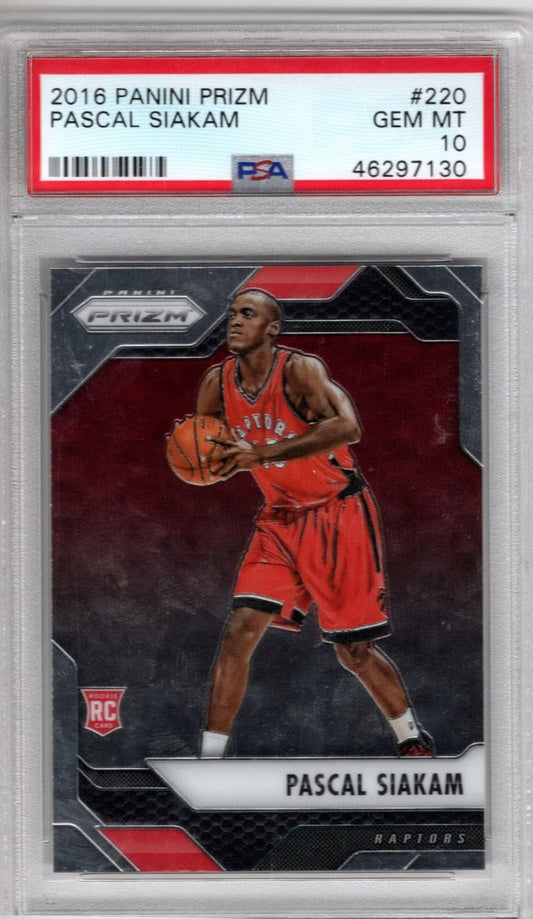 2016/17 Panini Prizm Basketball #220 Pascal Siakam Rookie Card RC PSA 10 - 643-collectibles