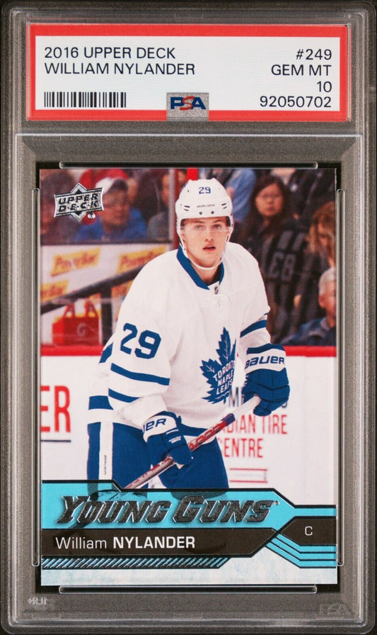 2016/17 Upper Deck Young Guns Hockey #249 William Nylander Rookie Card RC PSA 10