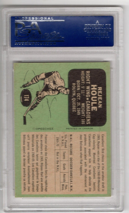 1970/71 O-Pee-Chee OPC Hockey #174 Rejean Houle Rookie Card RC PSA 8