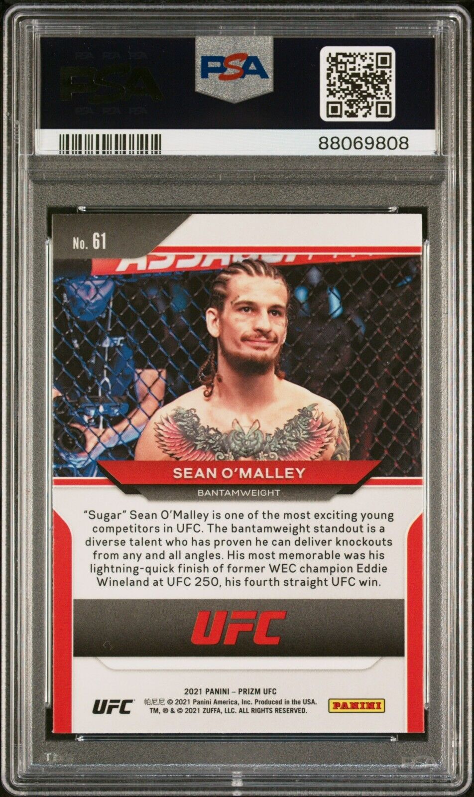 2021 Panini Prizm UFC #61 Sean O'Malley Rookie Card RC PSA 10 - 643-collectibles