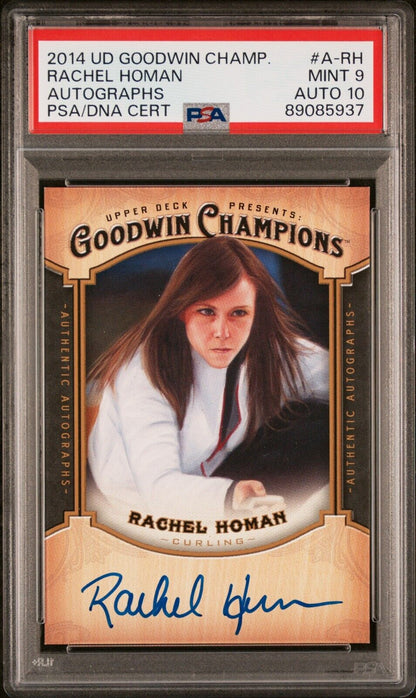 2014 UD Goodwin Champions Curling Rachel Homan Rookie Card RC PSA 9 Auto 10