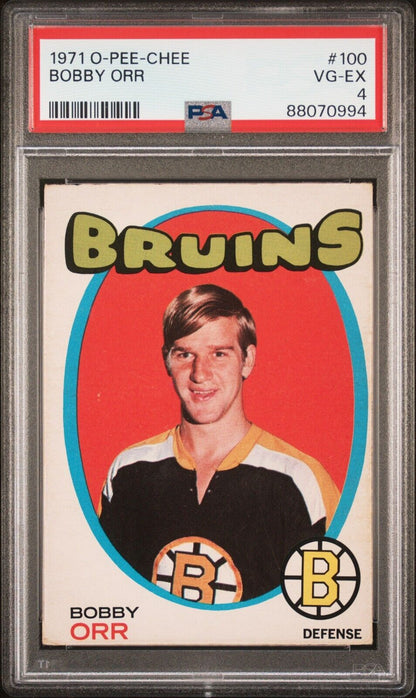 1971/72 O-Pee-Chee OPC Hockey #100 Bobby Orr PSA 4 - 643-collectibles