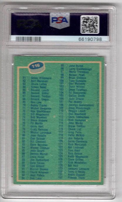 1976/77 O-Pee-Chee OPC Hockey #116 Checklist Card 1-132 PSA 8