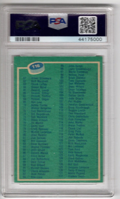 1976/77 O-Pee-Chee OPC Hockey #116 Checklist Card 1-132 PSA 8