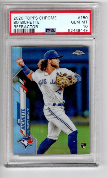 2020 Topps Chrome Refractor Baseball #150 Bo Bichette Rookie Card RC PSA 10 - 643-collectibles