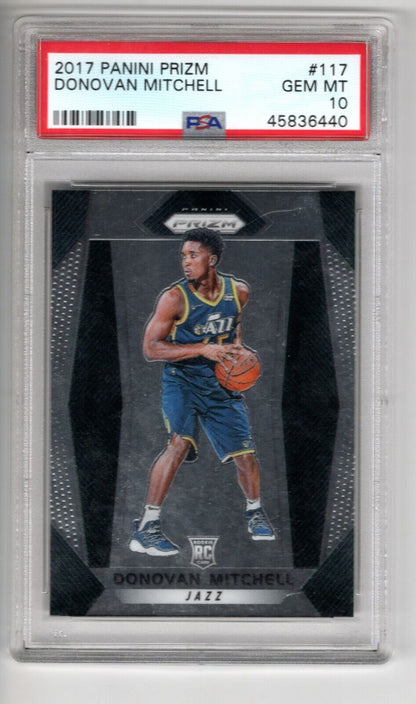 2017/18 Panini Prizm Basketball #117 Donovan Mitchell Rookie Card RC PSA 10 - 643-collectibles