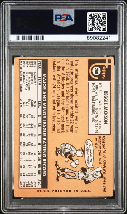 1969 Topps Baseball #260 Reggie Jackson Rookie Card RC PSA 2