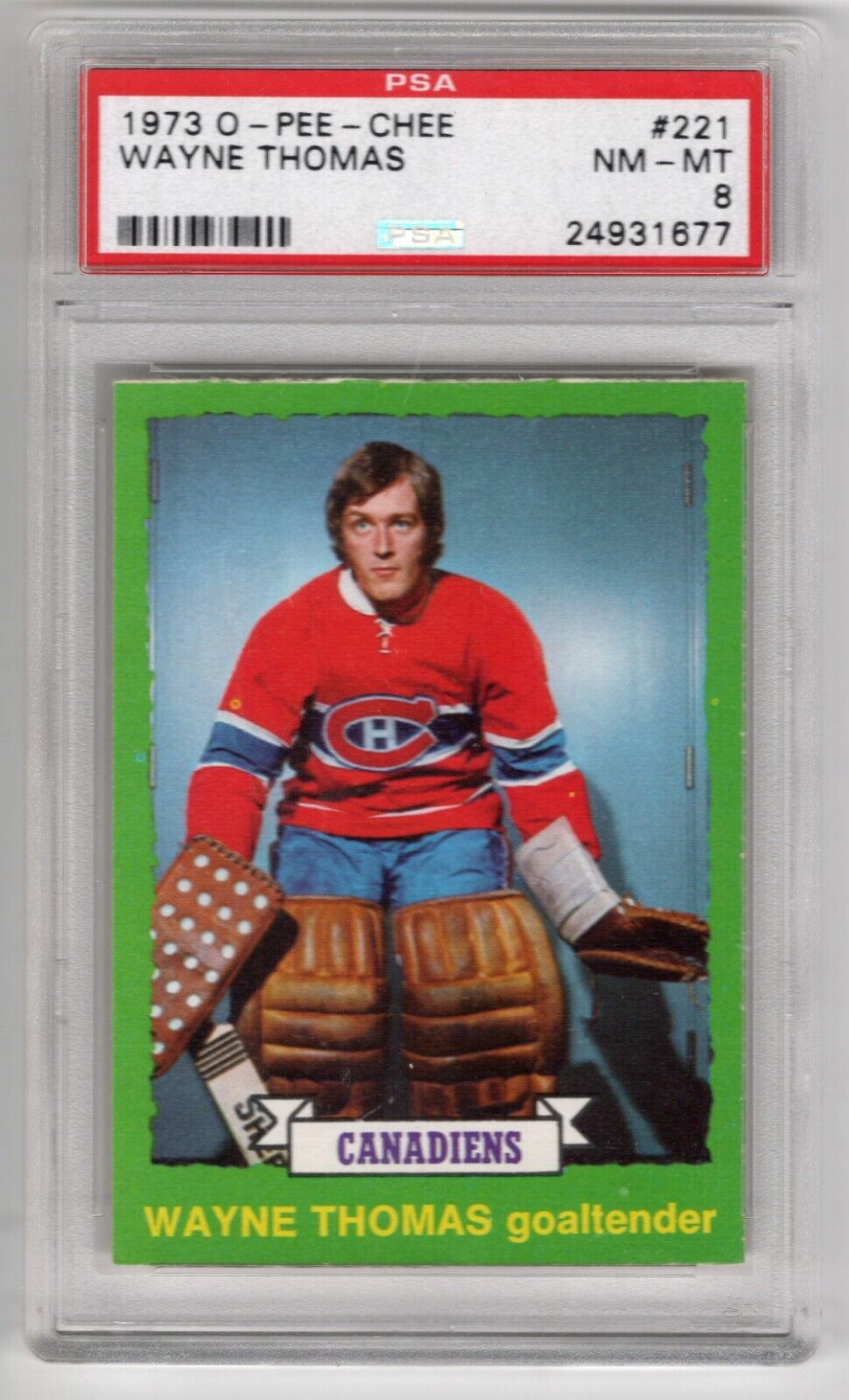 1973/74 O-Pee-Chee OPC Hockey #142 Billy Smith Rookie Card RC PSA 7