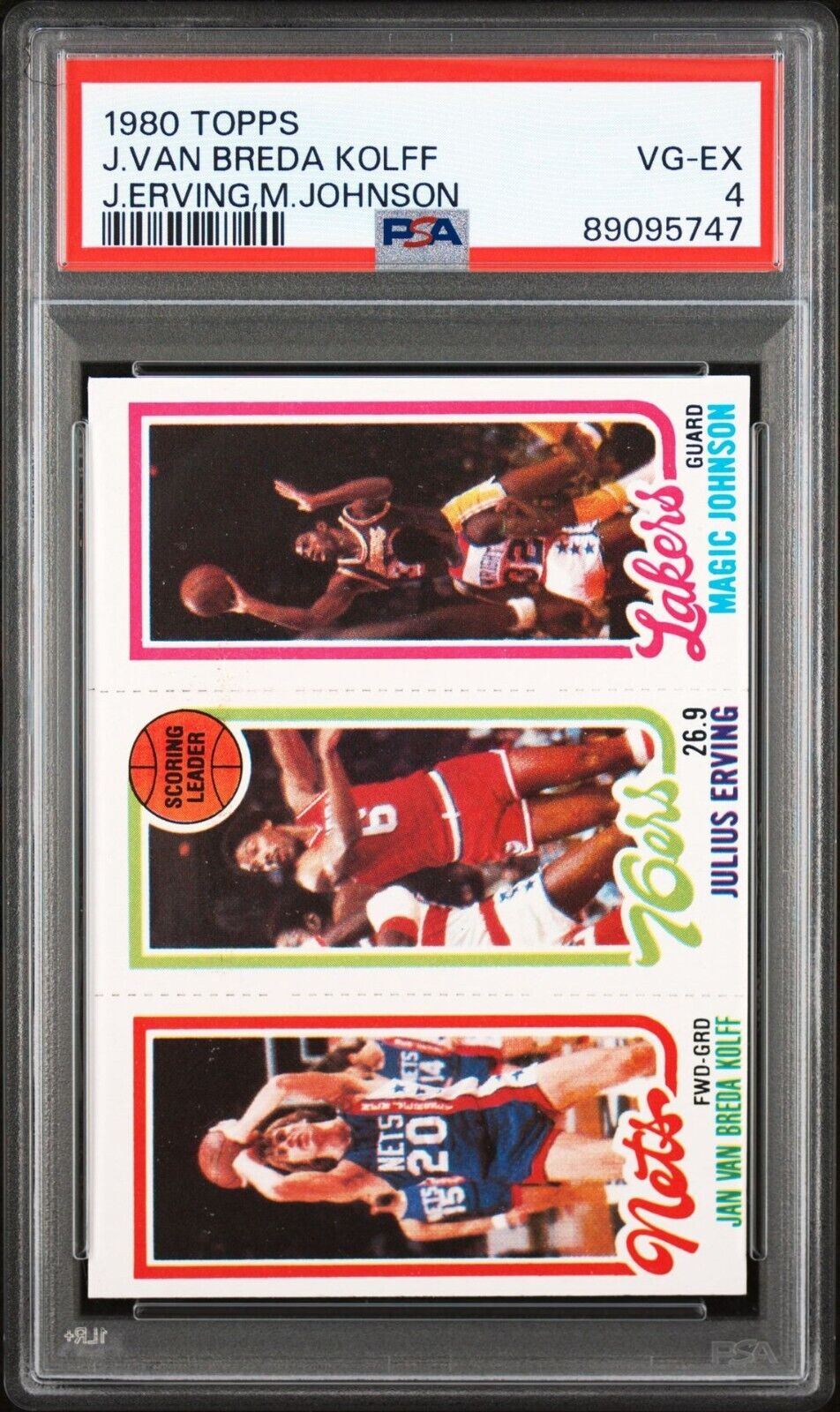 1980 Topps Basketball Jan Van Breda Kolff/Julius Erving/Magic Johnson PSA 4 - 643-collectibles