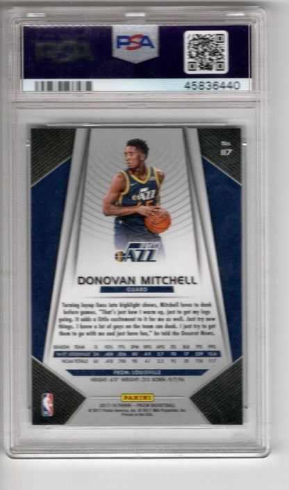 2017/18 Panini Prizm Basketball #117 Donovan Mitchell Rookie Card RC PSA 10 - 643-collectibles