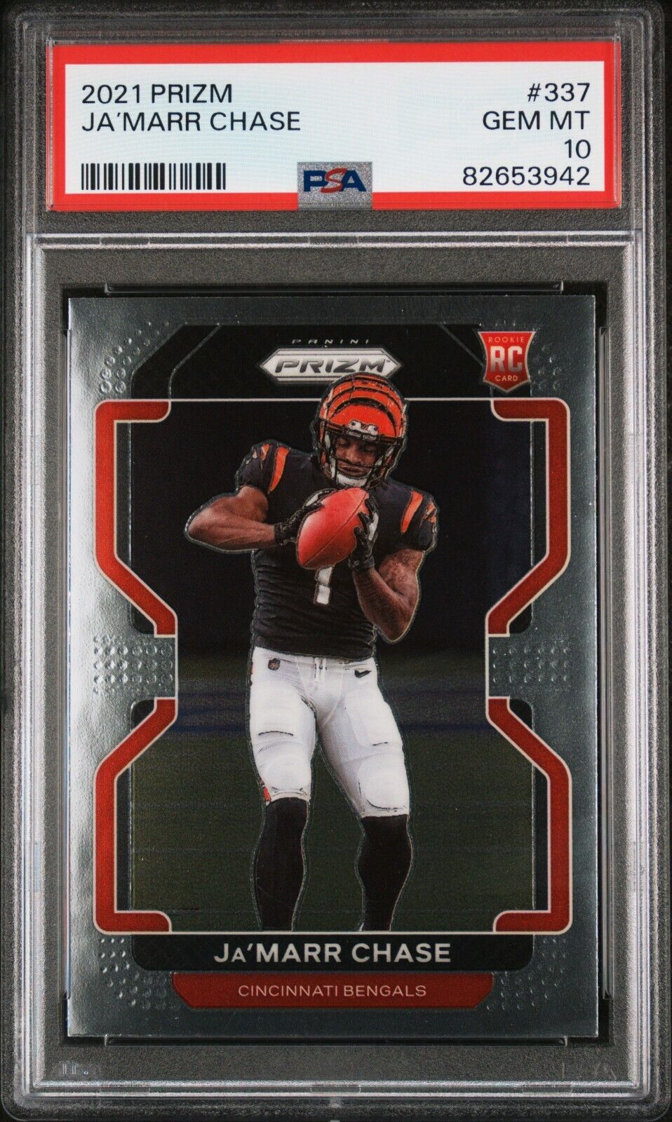 2021 Panini Prizm Football #337 Ja'Marr Chase Rookie Card RC PSA 10 - 643-collectibles