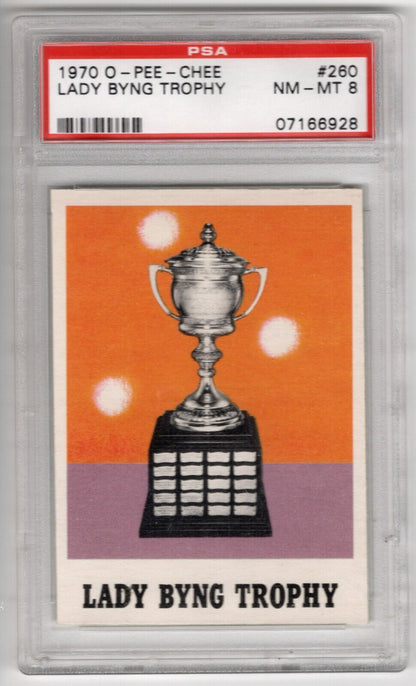 1970/71 O-Pee-Chee OPC Hockey #260 Lady Byng Trophy PSA 8