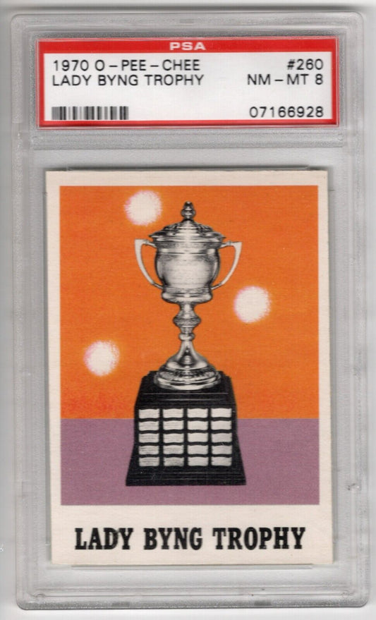 1970/71 O-Pee-Chee OPC Hockey #260 Lady Byng Trophy PSA 8