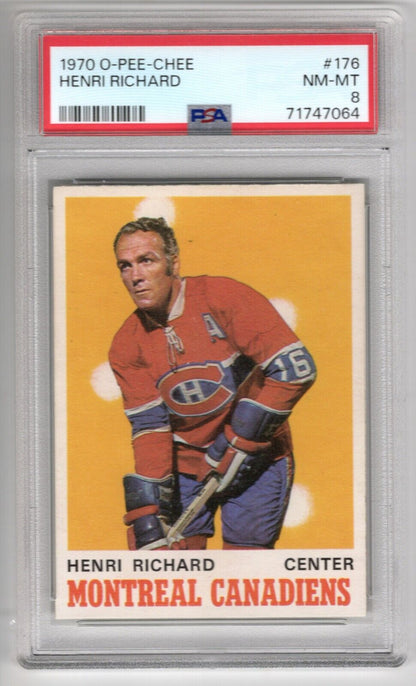 1970/71 O-Pee-Chee OPC Hockey #176 Henri Richard PSA 8