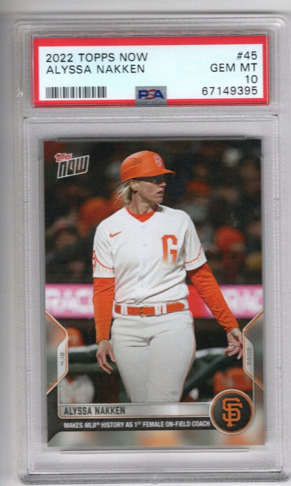 2022 Topps Now Baseball #45 Alyssa Nakken (1st Female On-Field Coach) PSA 10 - 643-collectibles