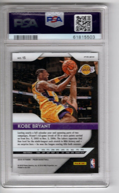 2018/19 Panini Prizm Silver Prizm Basketball #15 Kobe Bryant PSA 10 - 643-collectibles