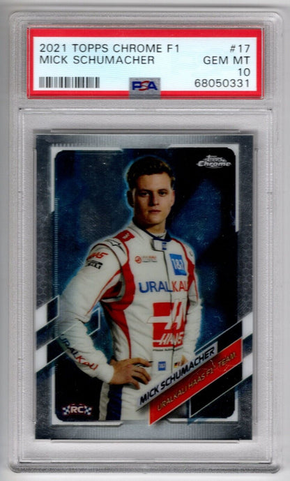 2021 Topps Chrome F1 #17 Mick Schumacher Rookie Card RC PSA 10 - 643-collectibles