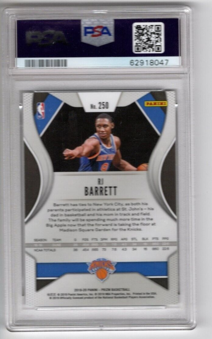 2019/20 Panini Prizm Basketball #250 RJ Barrett Rookie Card RC PSA 10 - 643-collectibles