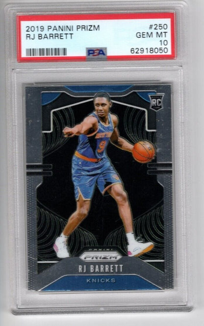 2019/20 Panini Prizm Basketball #250 RJ Barrett Rookie Card RC PSA 10 - 643-collectibles