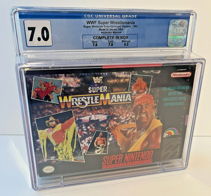 WWF Super Wrestlemania Wrestling Super Nintendo (1992) Complete in Box CGC 7.0 - 643-collectibles