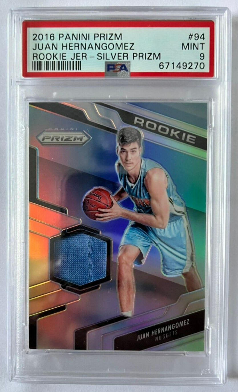 2016/17 Panini Prizm Basketball Silver Jersey Juan Hernangomez RC PSA9 (POP 1) - 643-collectibles