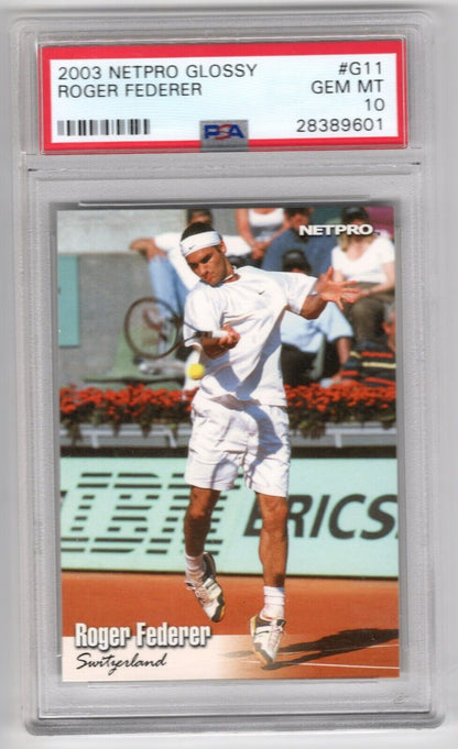 2003 Netpro Glossy Tennis #G11 Roger Federer Rookie Card RC PSA 10 - 643-collectibles