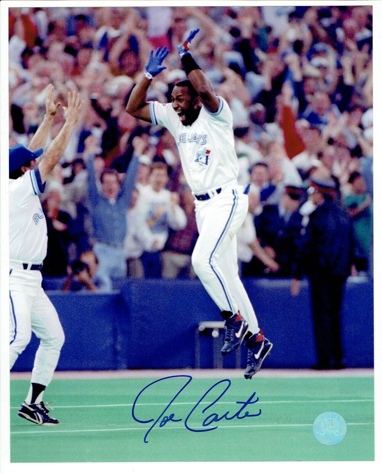 Joe Carter Autographed Baseball 8x10 Photo (Toronto Blue Jays) - 643-collectibles