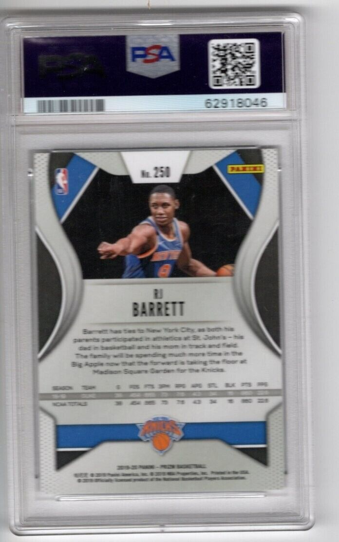 2019/20 Panini Prizm Basketball #250 RJ Barrett Rookie Card RC PSA 10 - 643-collectibles