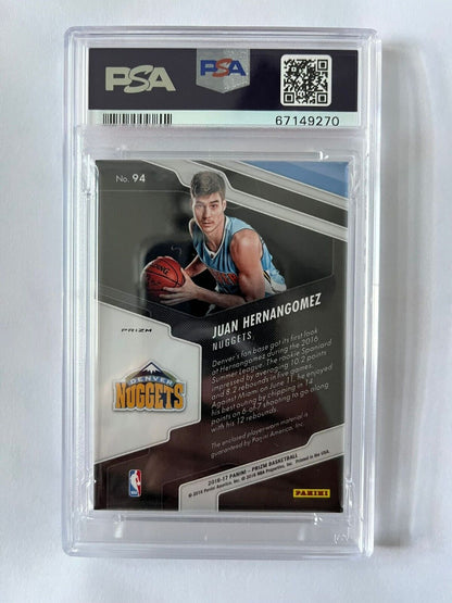 2016/17 Panini Prizm Basketball Silver Jersey Juan Hernangomez RC PSA9 (POP 1) - 643-collectibles