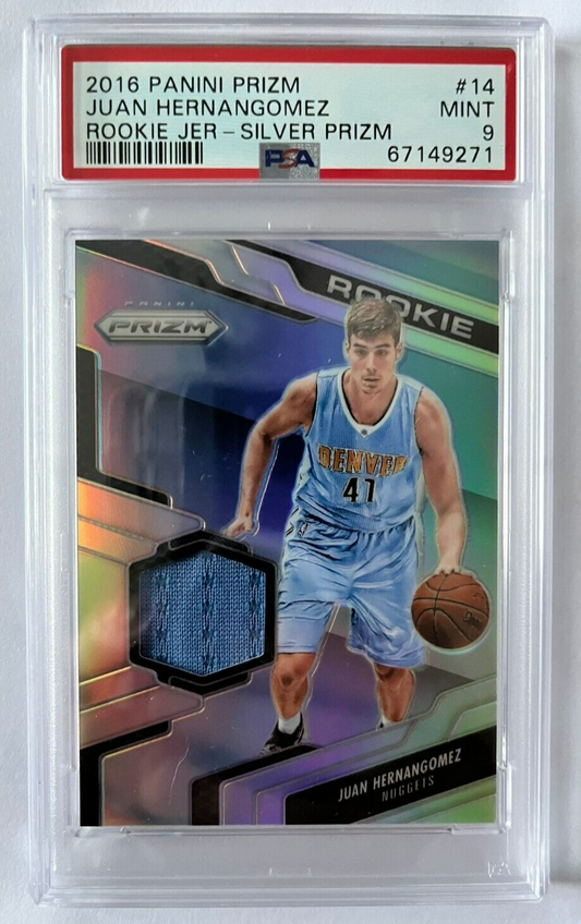 2016/17 Panini Prizm Basketball Silver Jersey Juan Hernangomez RC PSA9 (POP 1) - 643-collectibles