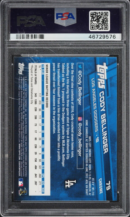 2017 Topps Chrome Baseball #79 Cody Bellinger Rookie Card RC PSA 10 - 643-collectibles