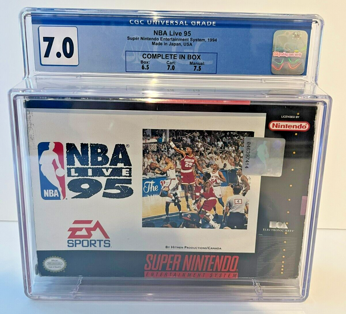 NBA Live 95 Super Nintendo SNES (1994) Complete in Box CGC 7.0 - 643-collectibles